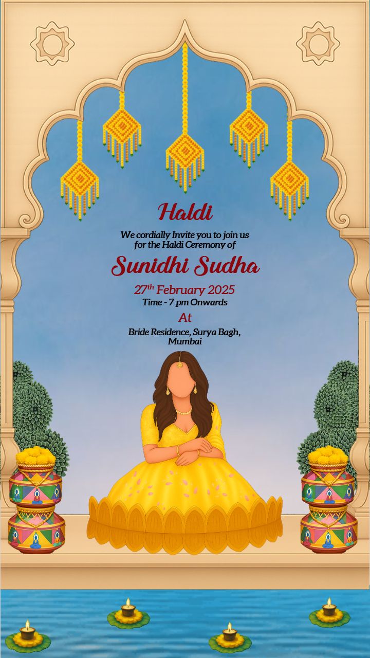 Festive Haldi Invitation Card Video for Wedding Season