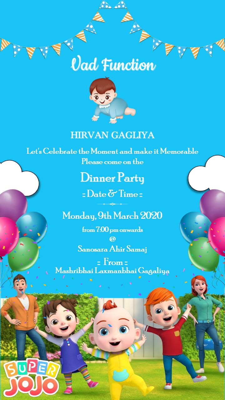 Vad Function Invitation Card Design With Colorful Theme