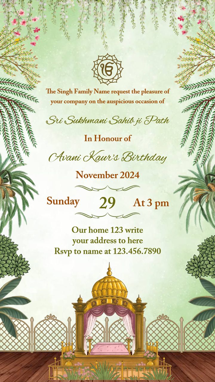Sukhmani Sahib Path on the Auspicious Day of Celebration