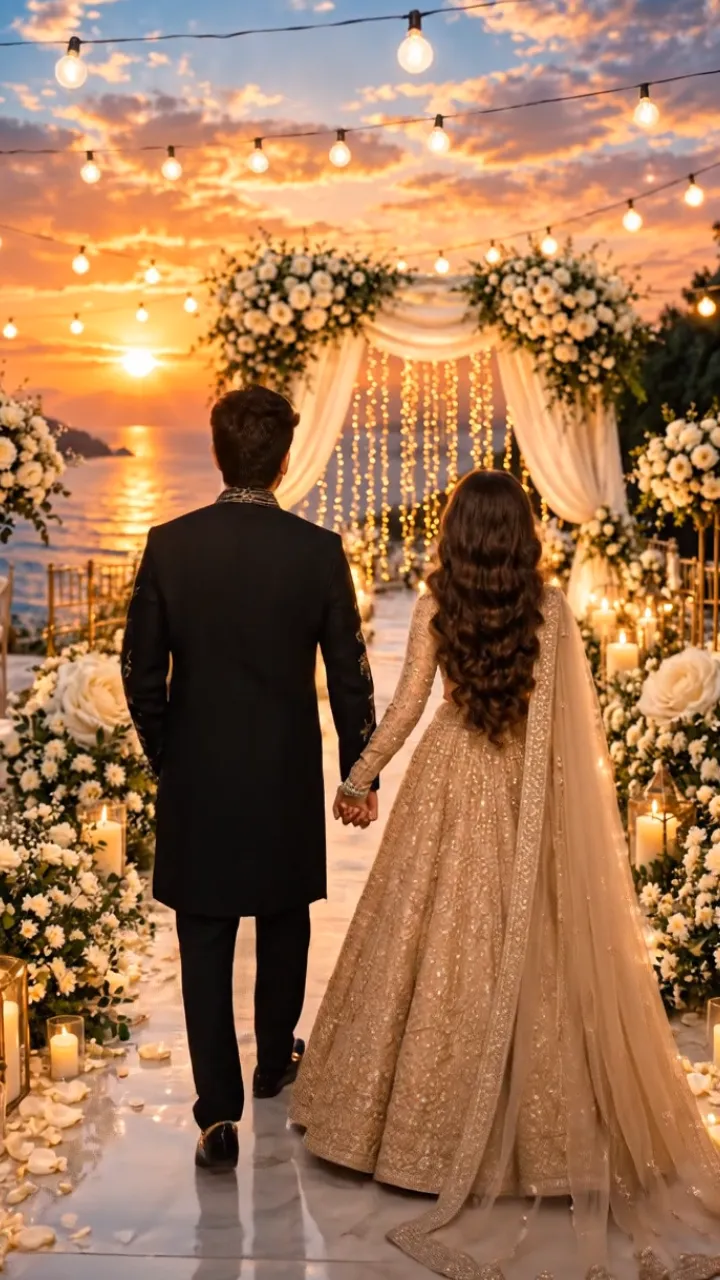 Buddhist Engagement Invitation Video with White Rose Decor