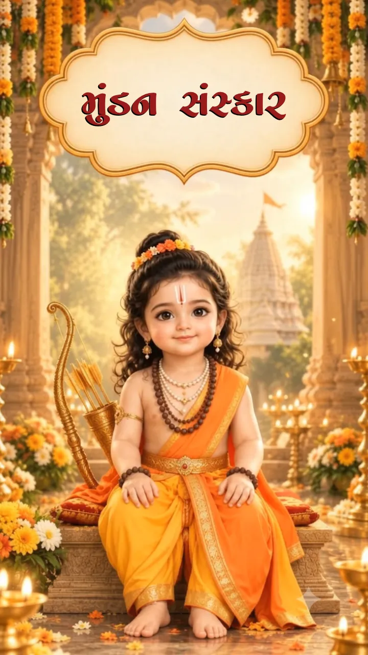 Gujarati Mundan sanskar ceremony invitation video Template