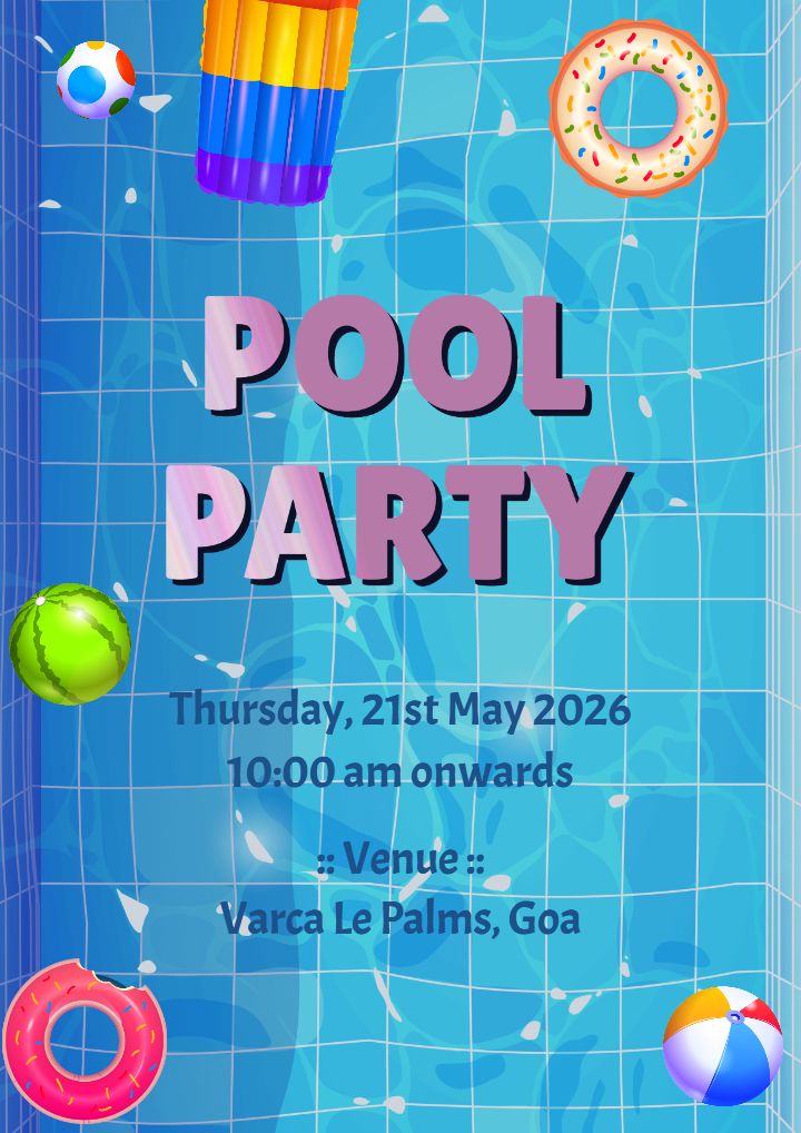 Custom and cute Pool Party Invitation Card for Summer Bash
