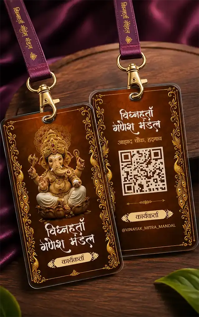 Ganesh ID Card Design for Festival Member Identification