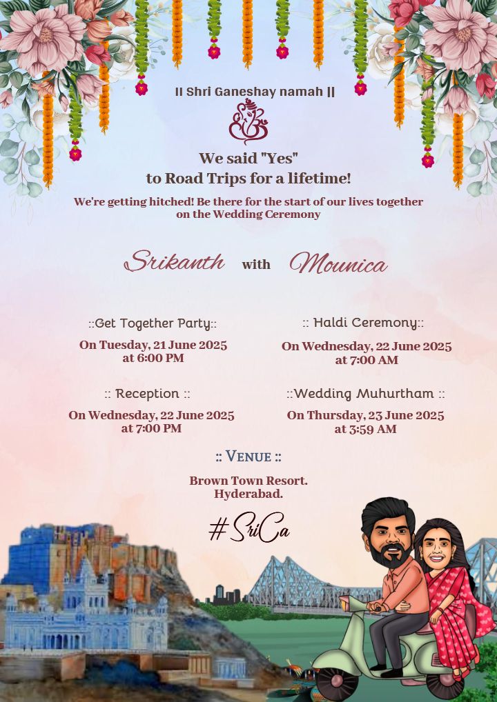 wedding Invitation template for announcing your wedding