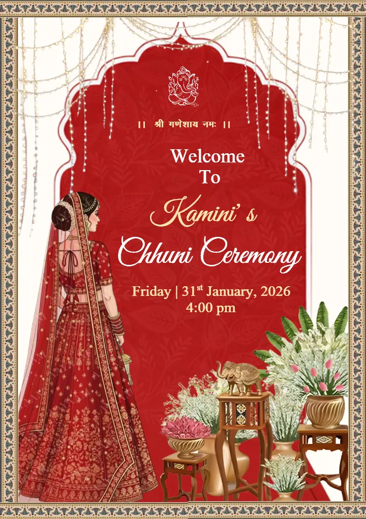 Festive Chunni Ceremony Welcome Board with Bridal Theme