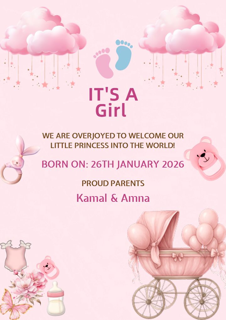 Its a Girl Announcement Template to Make It Memorable
