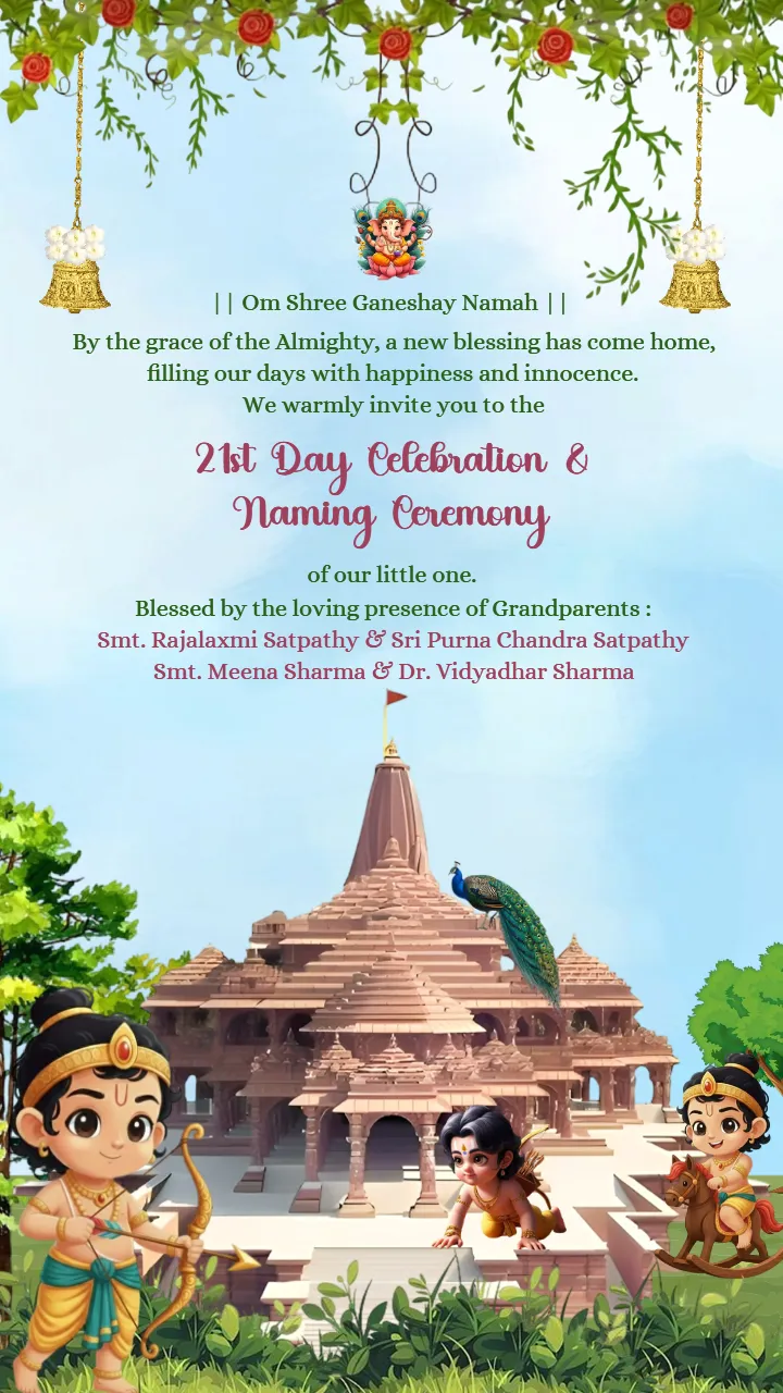 Beautiful Naming Ceremony Video Invitation