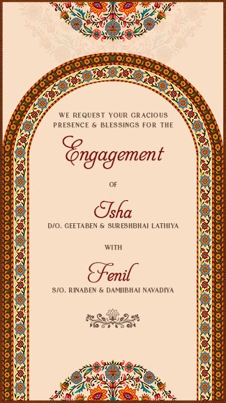Peacock Theme Engagement Invitation Template
