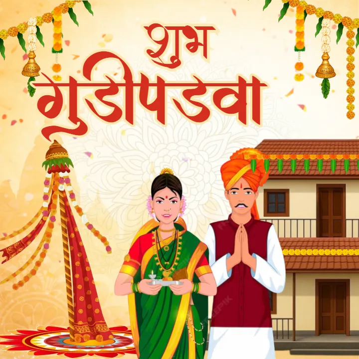 Happy Gudi Padwa Image in Hindi to Share with Loved Ones