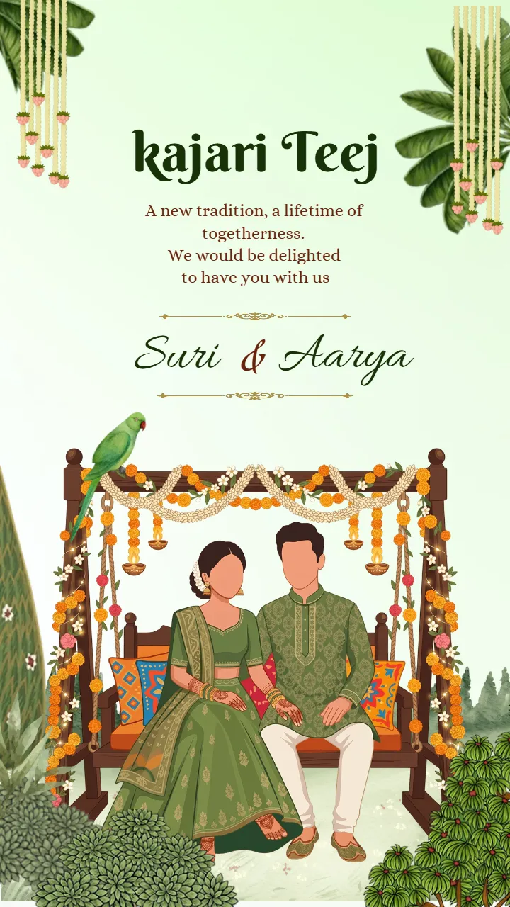 Kajari Teej Invitation Video Design Online