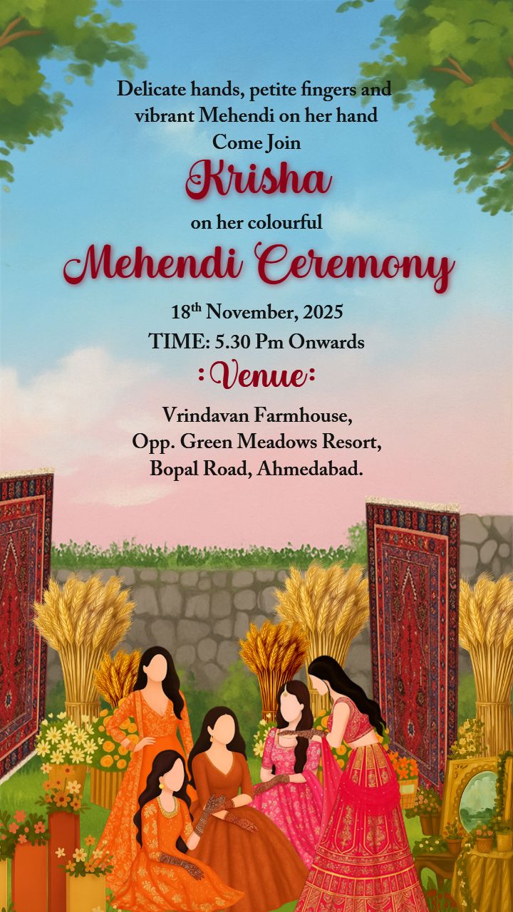 Mehendi Invitation Video Card for Friends and Family
