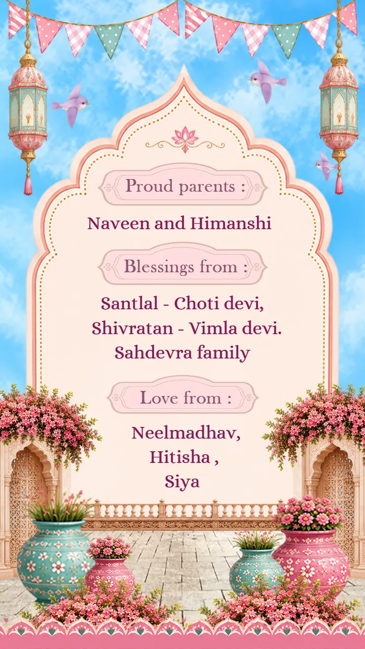 Create 4th Birthday Invitation Video for Rajesthani Theme