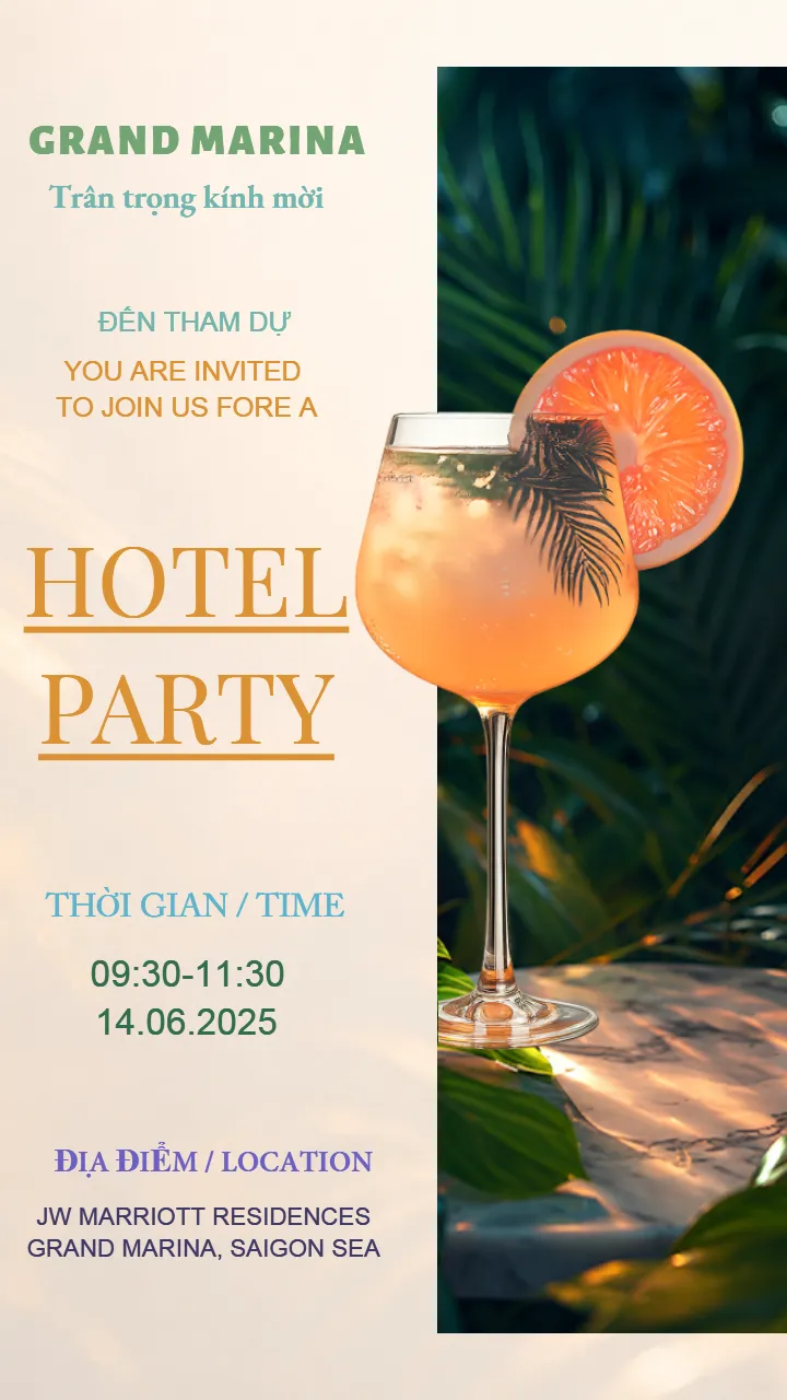 Hotel Party Invitation Card for Luxury Hotel Celebrations
