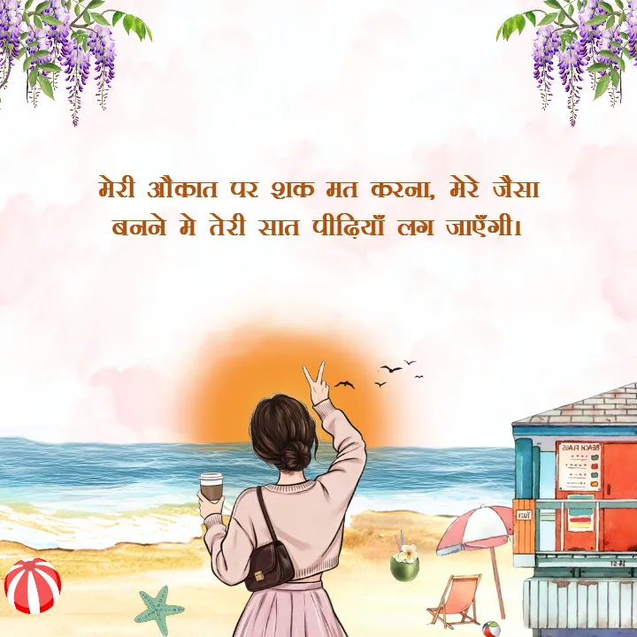 Attitude Quotes for Girls in Hindi for Self Respect Mood