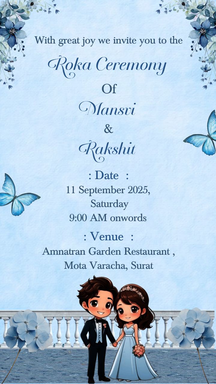 Charming Roka Ceremony with Floral and Butterfly Design