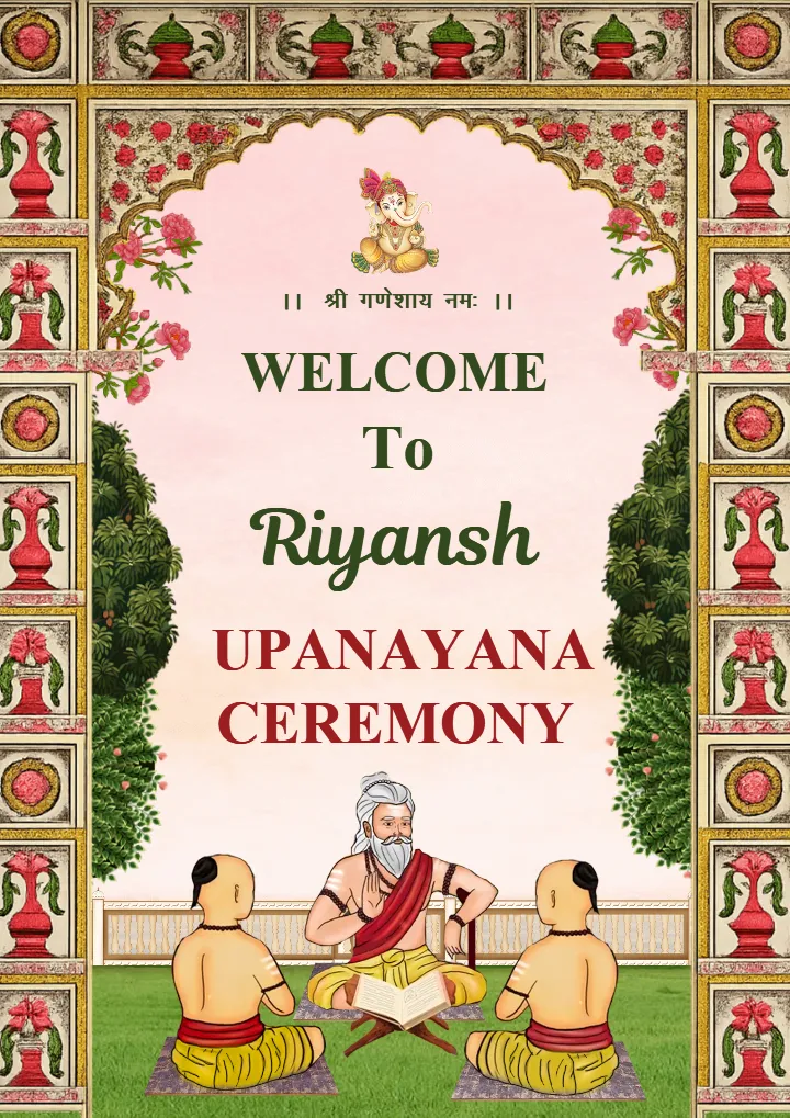 Upanayanam Welcome Board Template Classic Theme