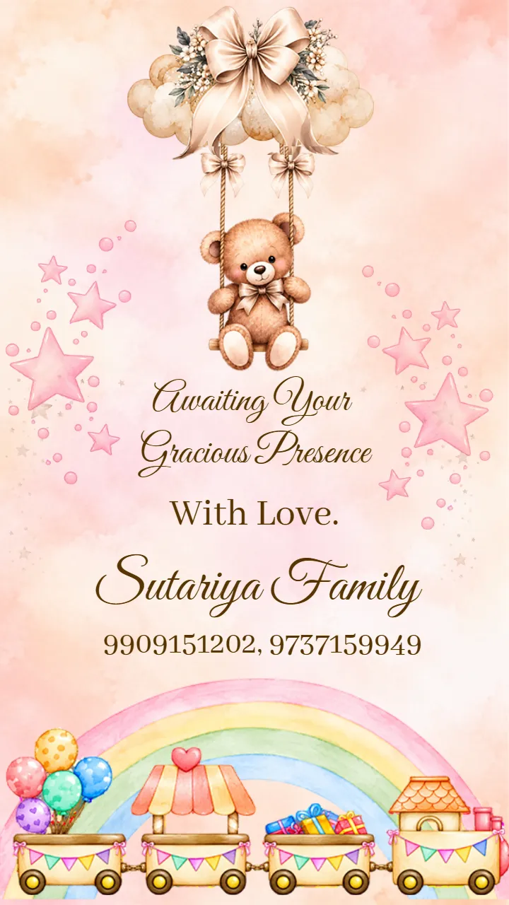 Baby Shower Invitation Video in English with Floral Theme