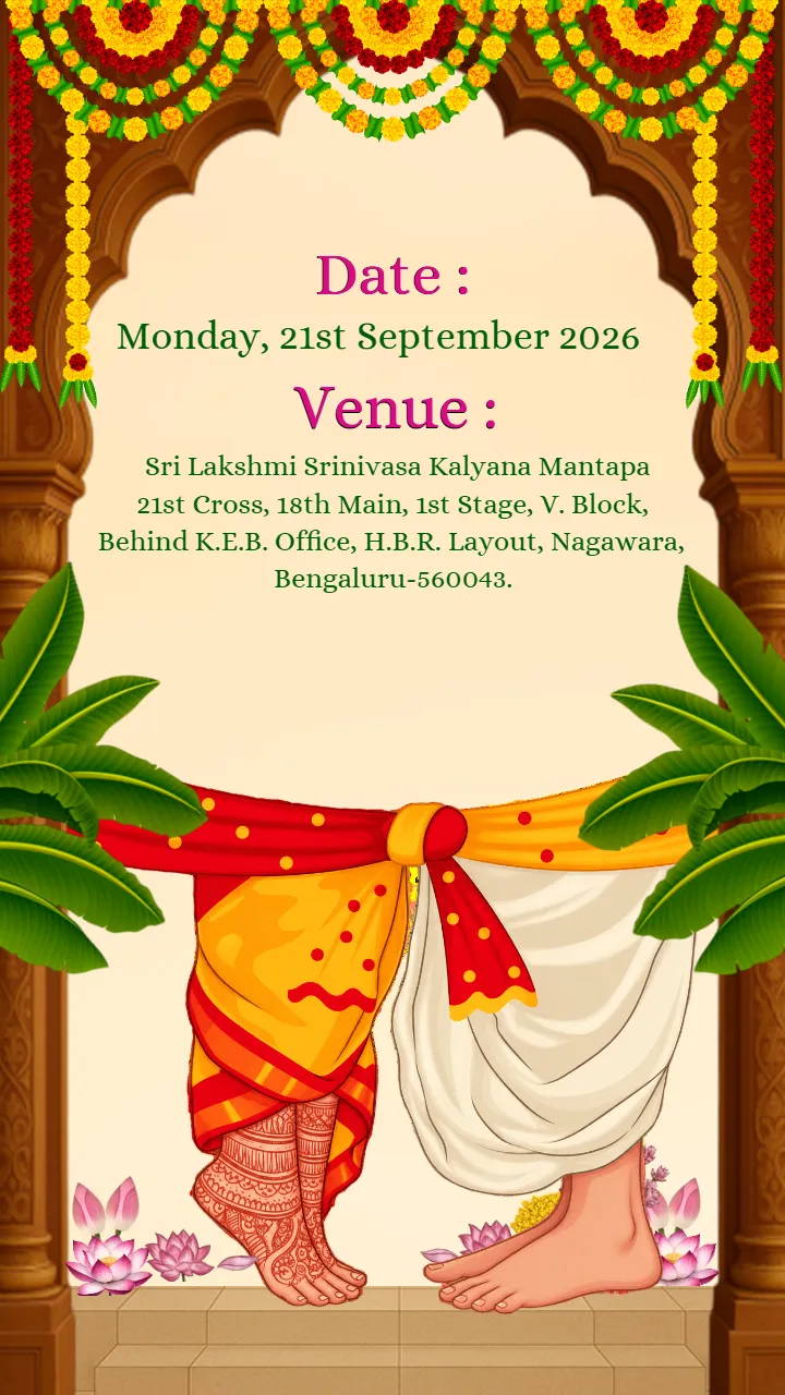 Wedding Invitation Video Template For South Indian Wedding
