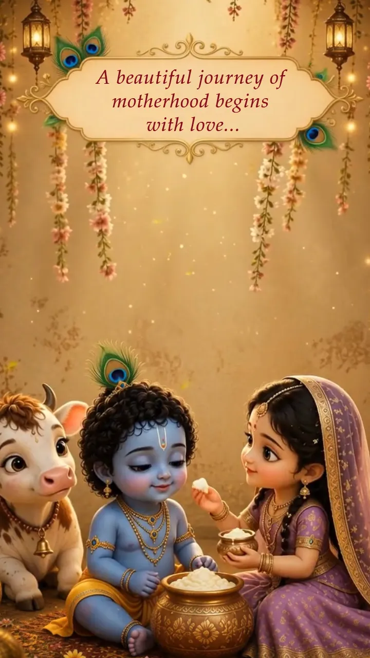 3D Baby Shower Invitation Video with Baby Krishna Animation