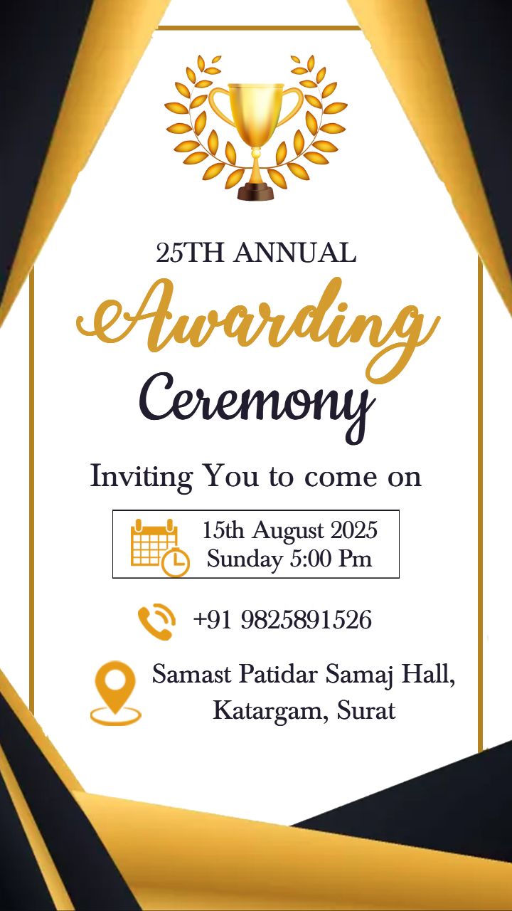 White Theme Award Ceremony Invitation with 25th year