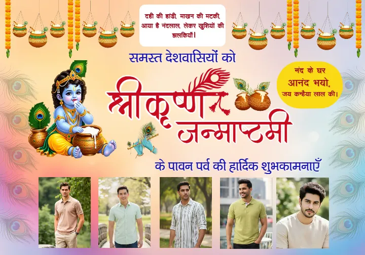 Janmashtami Samiti Banner Design Maker for Festive Events
