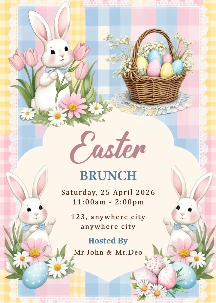 Unique Easter Invitation Card in English for Whatsapp HD