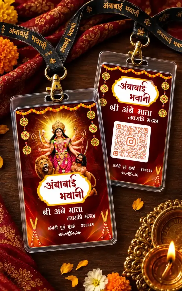 Navratri ID Card Design Ideas with Customizable Templates