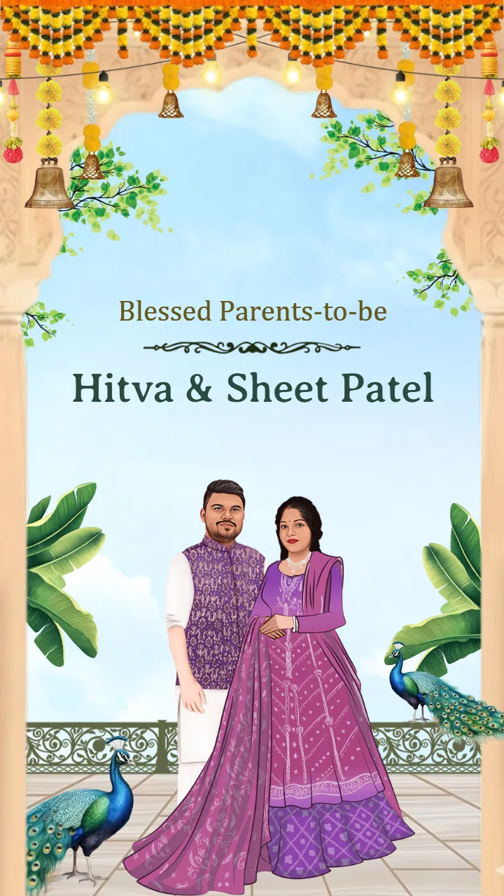 baby shower invitation cards Krishna themed templates