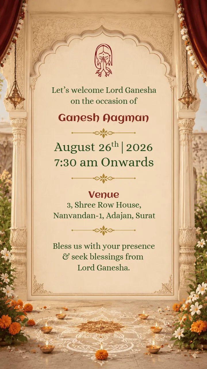 3D Ganesh Aagman Invitation Video for Bappa Welcome