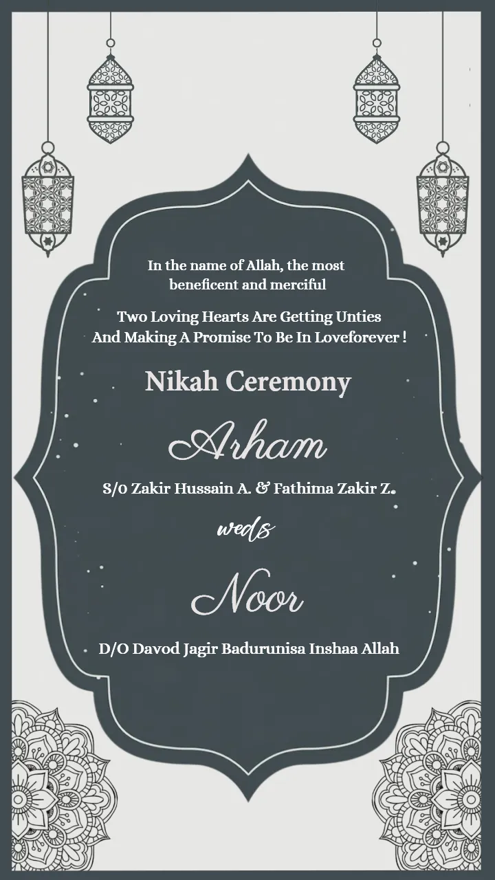 Muslim Wedding Invitation Video Islamic Nikah Design
