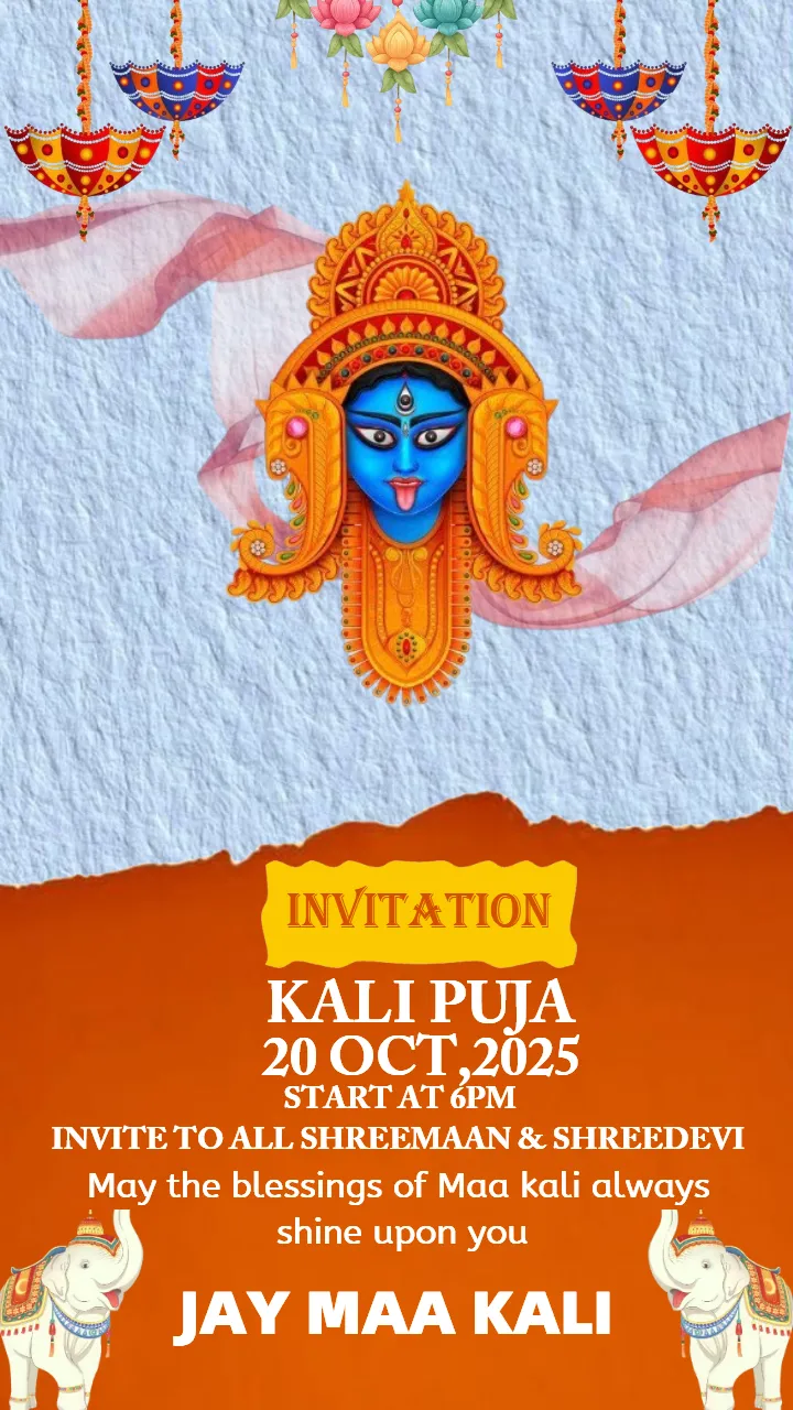 Free Maa Kali Pooja Invitation Template with Good Blessing