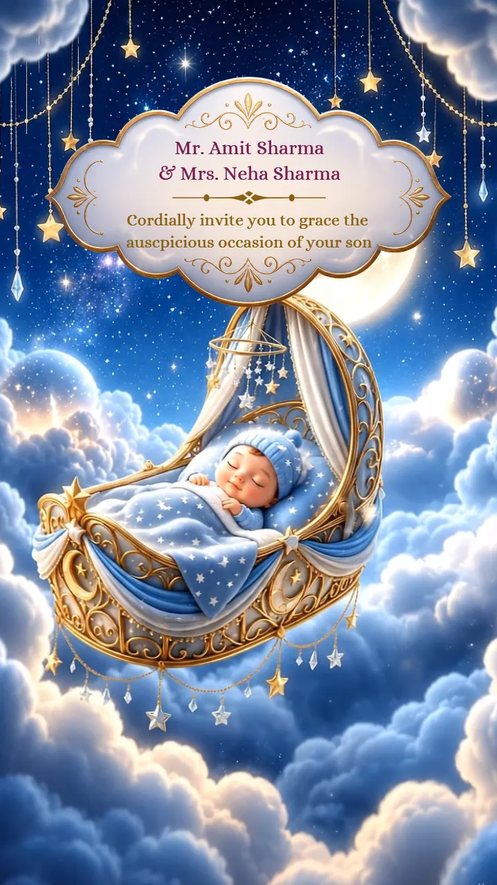 3D Naming Ceremony Invitation Video with Heaven Theme