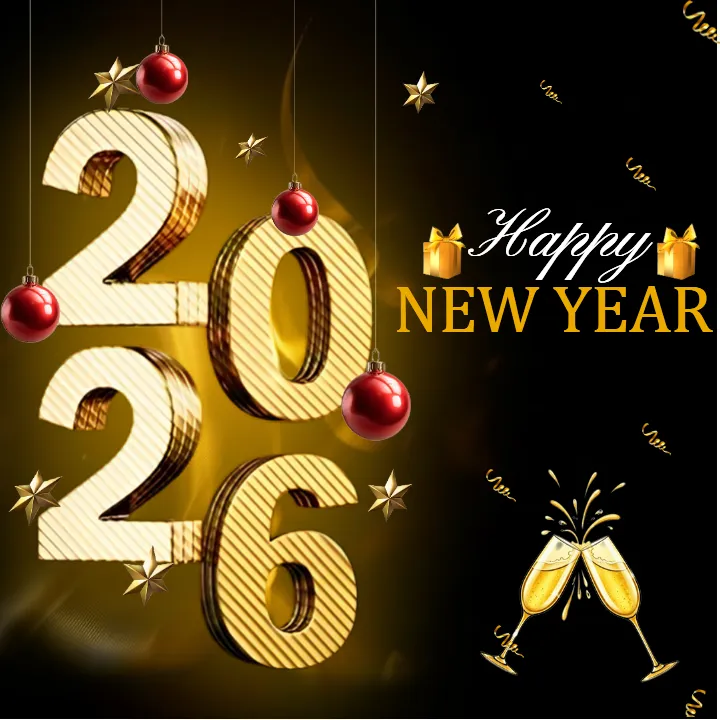 New Year 2026 Wishes Image English HD for Social Platforms