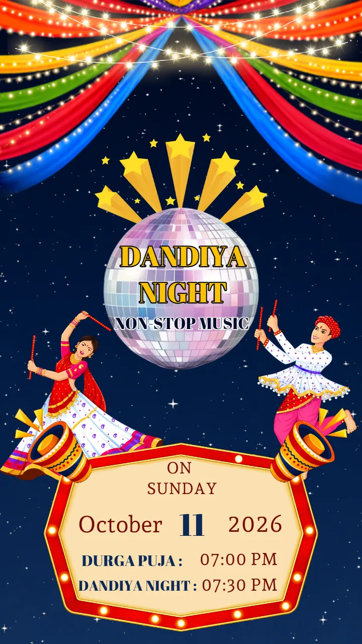 Dandiya Night Invitation Video with Durga Puja Details