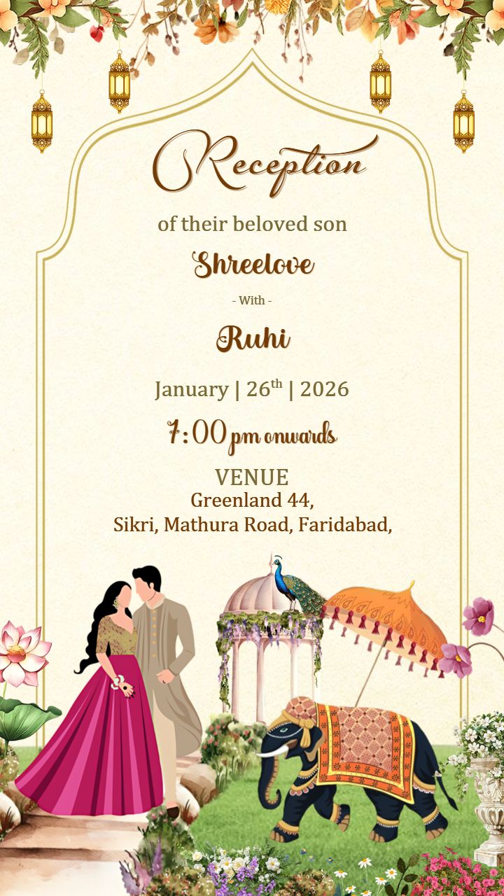 Reception Party Invitation Card Maker with Royal Vibes