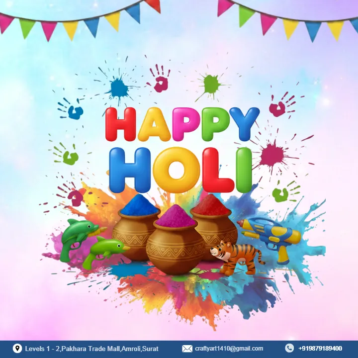 Latest Happy Holi Branding Poster Image in English 2026
