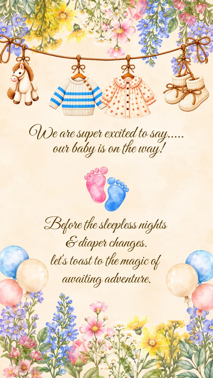 Baby Shower Invitation Video in English with Floral Theme