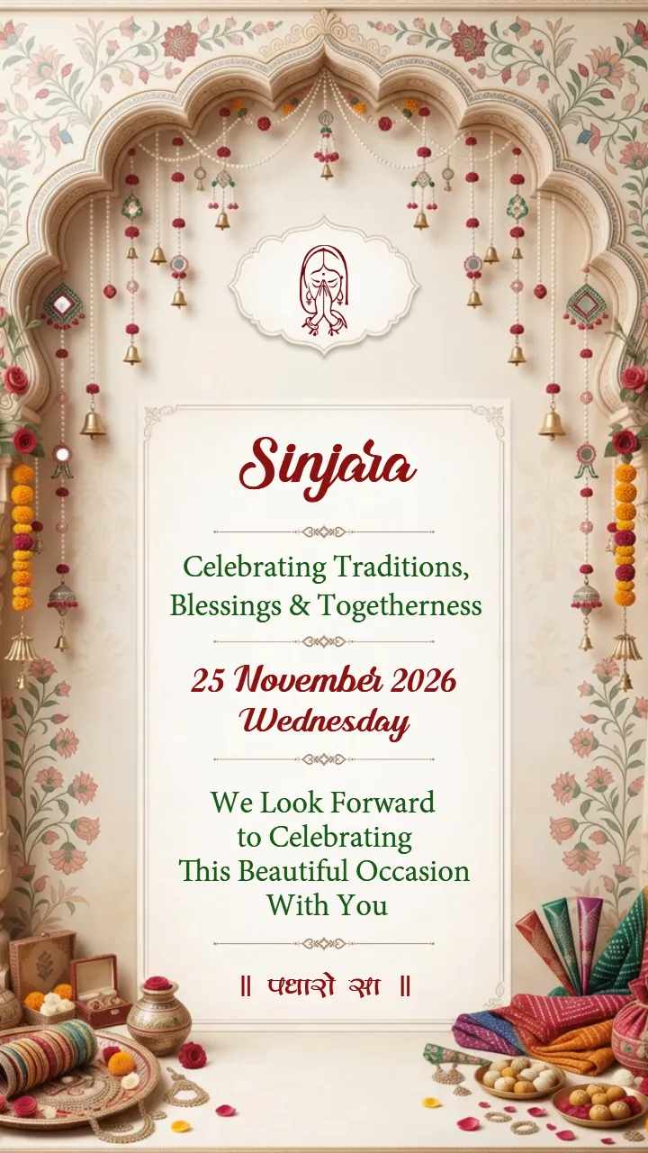 3D Sinjara Teej Invitation Video with Rajasthani Theme