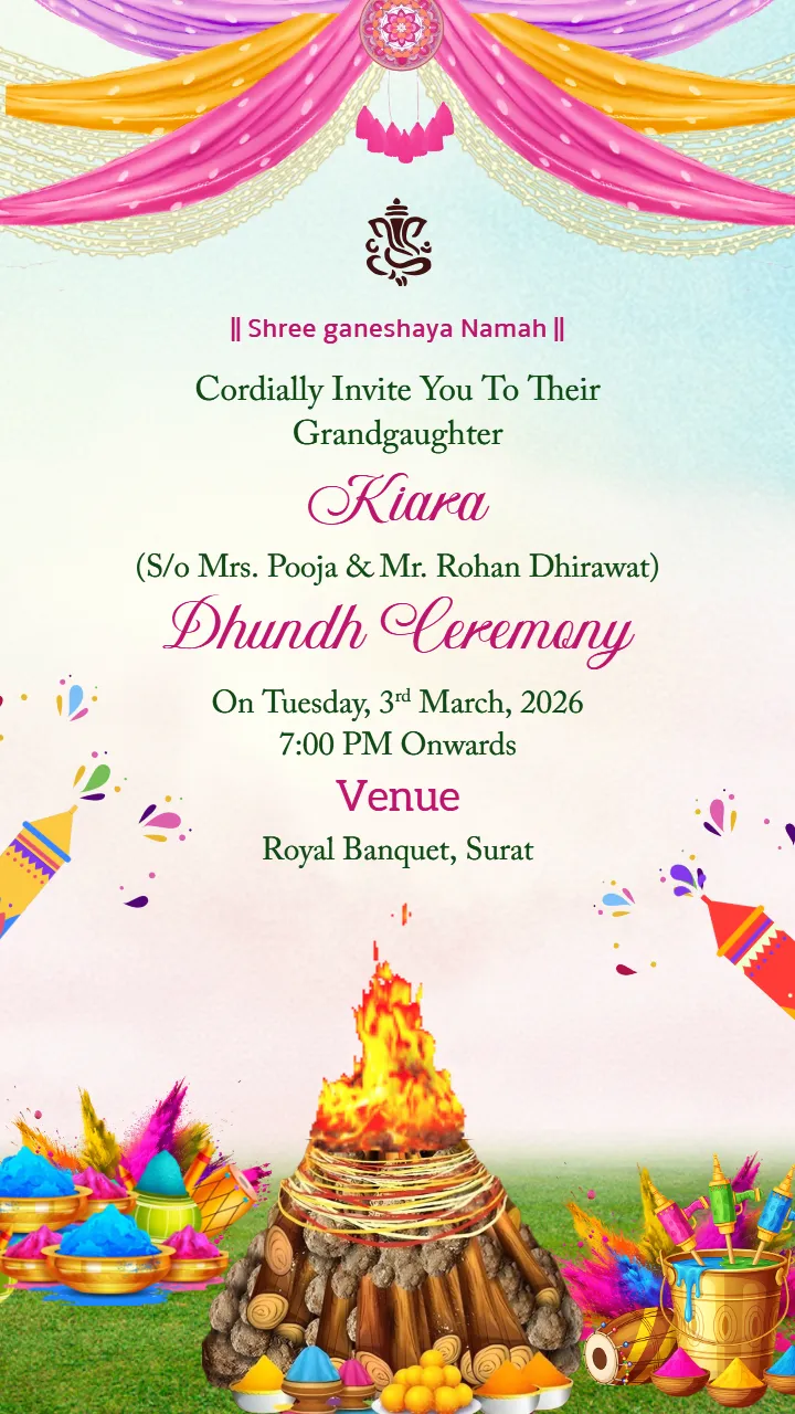 Dhundh Ceremony Invitation Video for Family Event