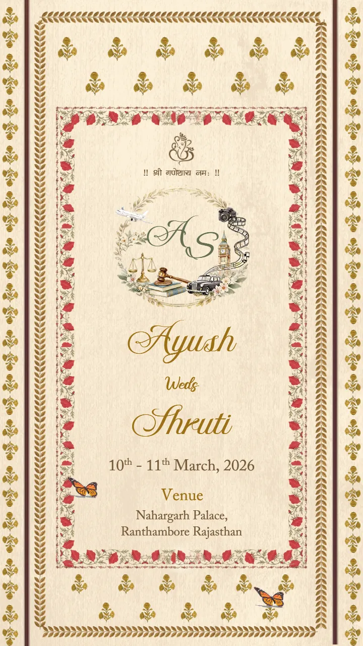 Wedding Invitation Video Traditional Indian Theme