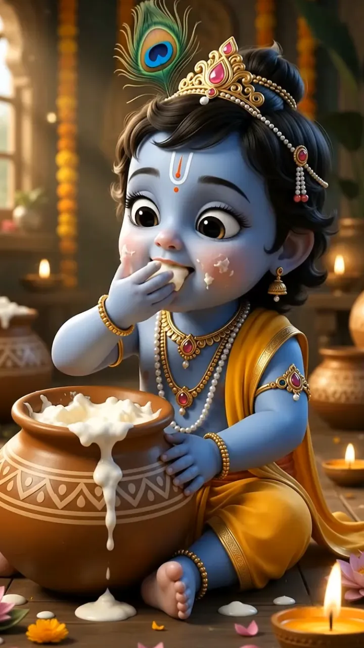 3D Janmashtami Celebration Invitation Video