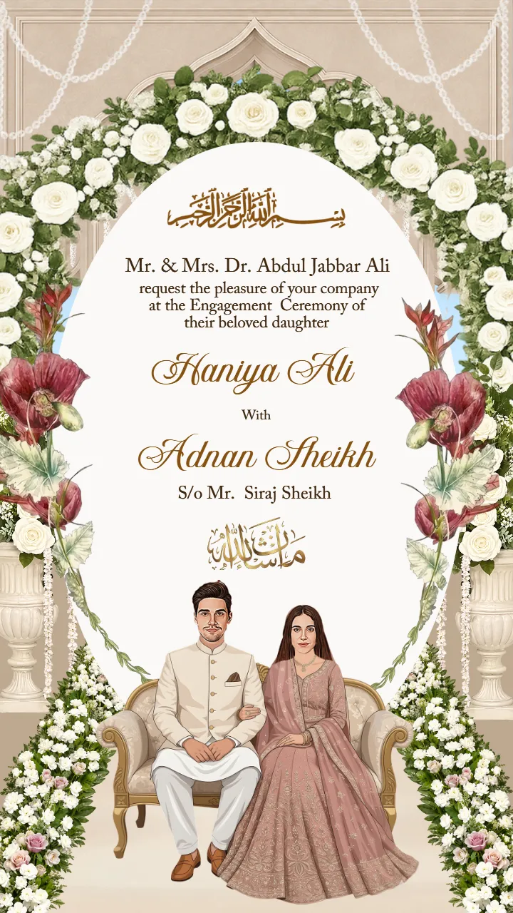 Muslim Engagement Invitation Video Maker Online