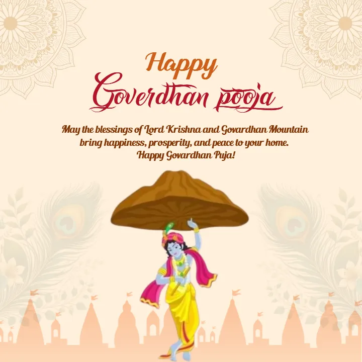 Govardhan Puja Images in English for 22 October 2025