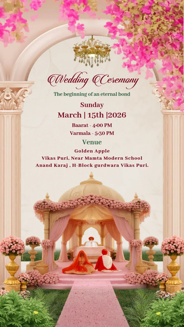 Wedding Invitation Video Sikh Wedding Elegant Design