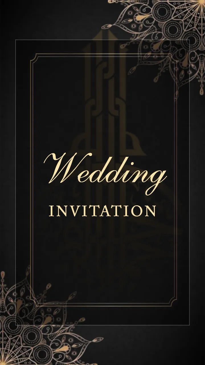 Muslim Wedding Invitation Video Black Gold Nikah Theme