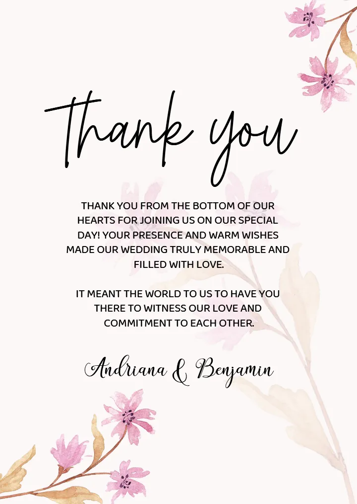 Best Wedding Thank You Message in English HD Collection
