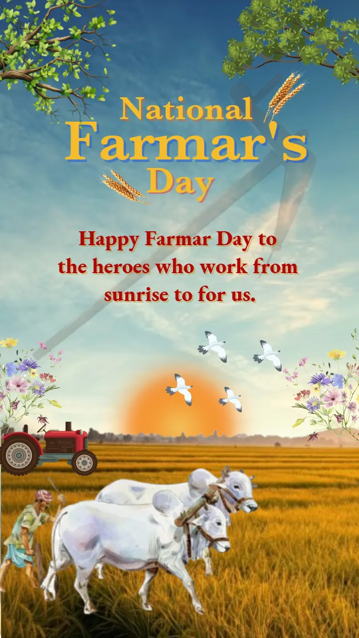 4K Full screen National Farmers Day Status Video in English