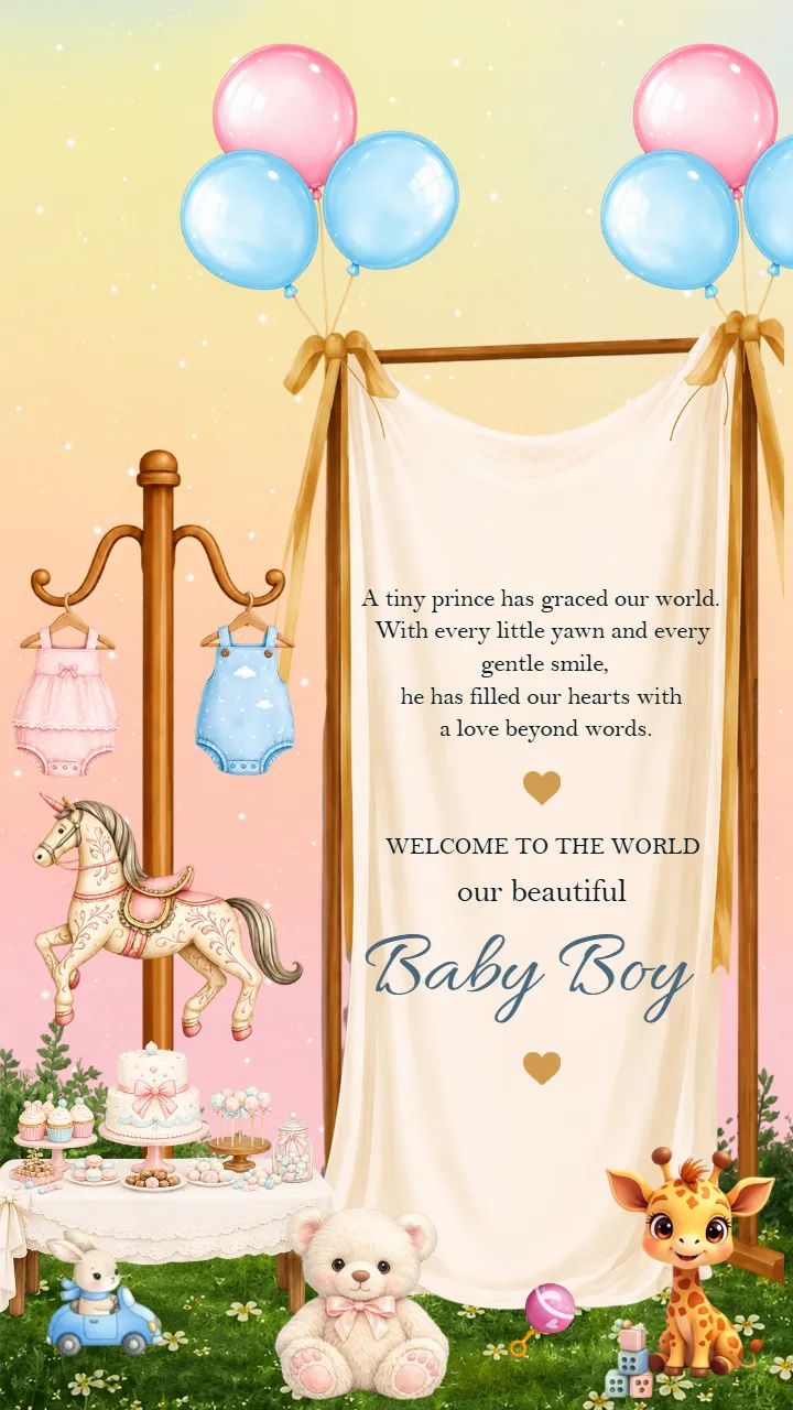 Baby Announcement Invitation Video Template for Special Day
