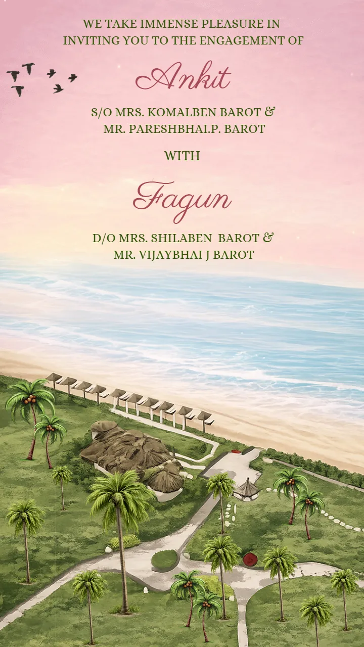 Marriage Invitation Video with Elegant Beachside Wedding