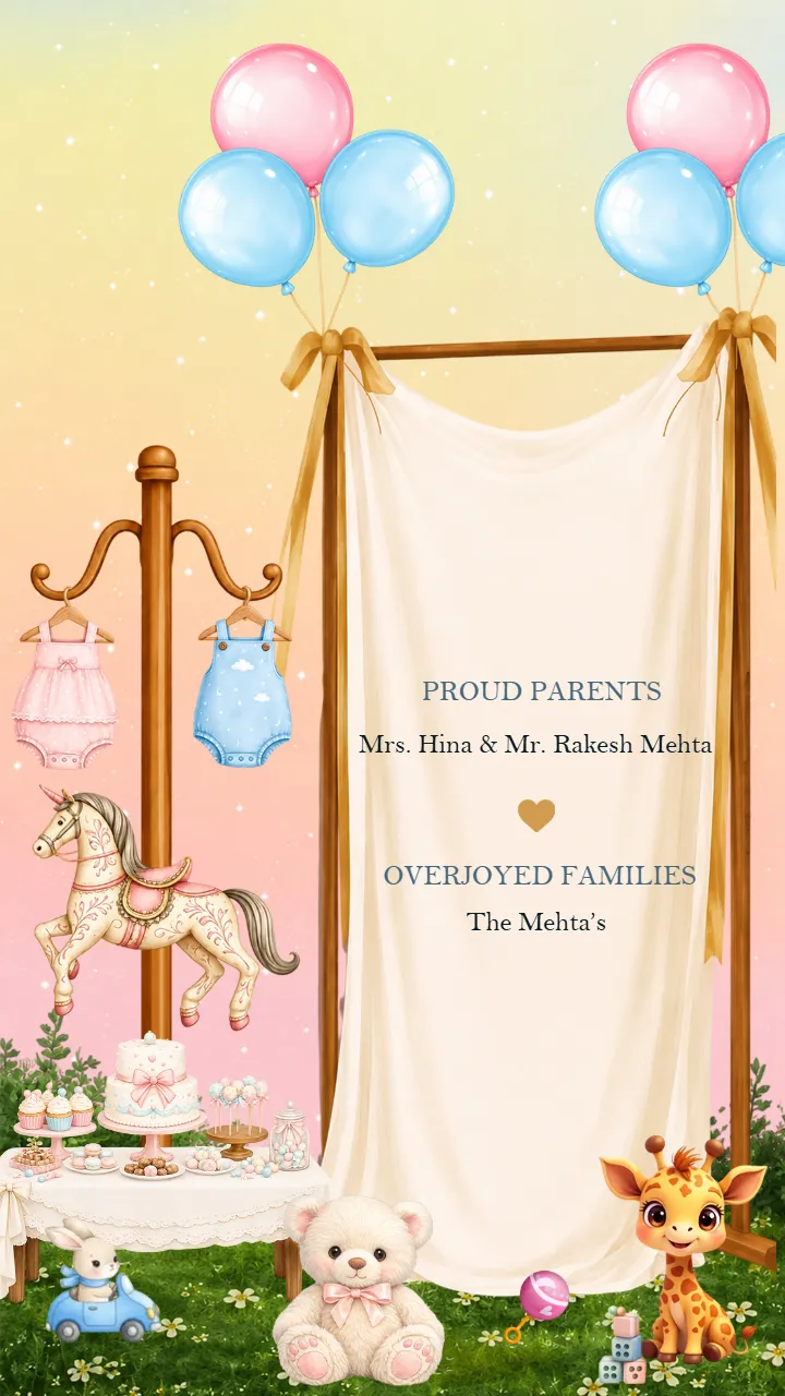 Baby Announcement Invitation Video Template for Special Day